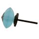 Turquoise Frosted Melon Glass Cabinet Knobs